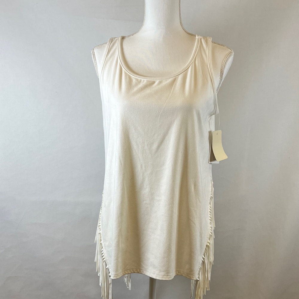 Love on a Hanger Sleeveless Fringe Tank Top Blouse NWT Boho Festival Style